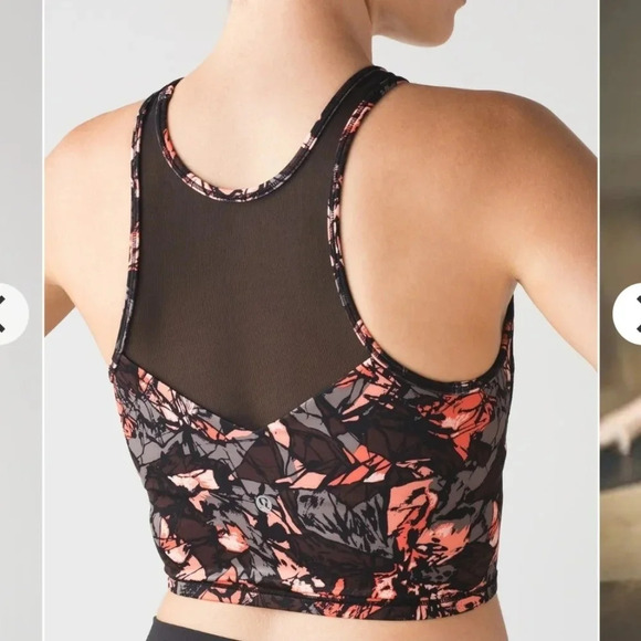 Lululemon Get It Om Longline Sports Bra Mini Paint Storm Red Black 4 - Picture 2 of 14